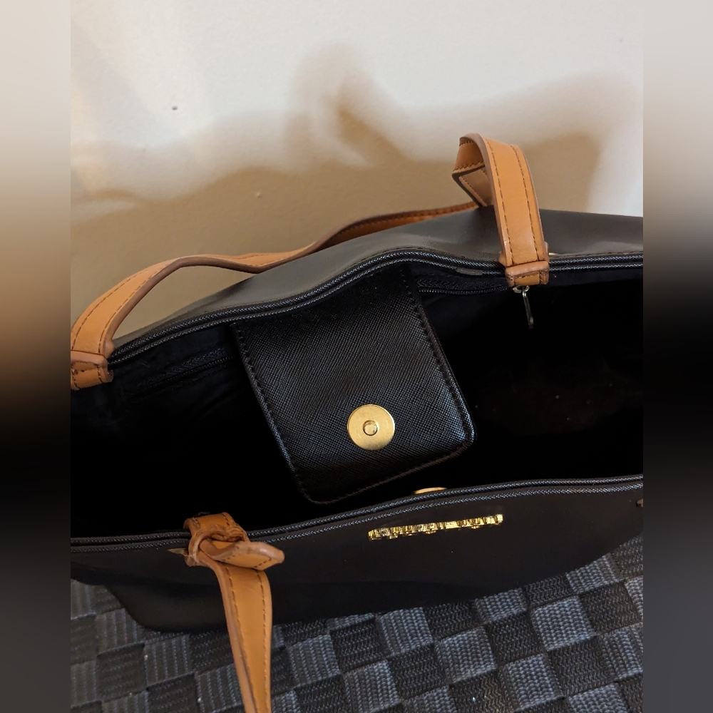 Black Tan Kenneth Cole Tote - Picture 4 of 5